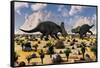 A Pair of Centrosaurus Dinosaurs Involved in a Territorial Dispute-null-Framed Stretched Canvas