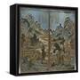 A Pair of Chinese Cloisonne Enamel Landscape Panels-null-Framed Stretched Canvas