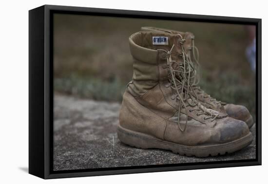 A Pair of Combat Boots Belonging to a U.S. Marine Corps Sergeant-null-Framed Stretched Canvas