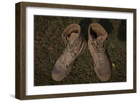 A Pair of Combat Boots Belonging to a U.S. Marine Corps Sergeant-null-Framed Photographic Print