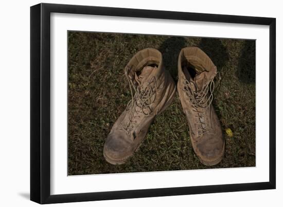 A Pair of Combat Boots Belonging to a U.S. Marine Corps Sergeant-null-Framed Photographic Print