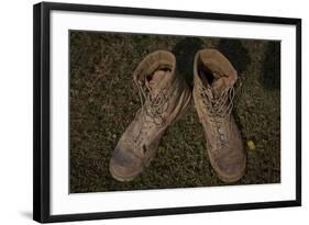 A Pair of Combat Boots Belonging to a U.S. Marine Corps Sergeant-null-Framed Photographic Print