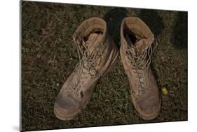 A Pair of Combat Boots Belonging to a U.S. Marine Corps Sergeant-null-Mounted Photographic Print