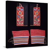 A Pair of Crow Beaded Cloth Woman's Leggings and a Pair of Ojibwa (Chippewa)-null-Stretched Canvas