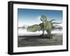 A Pair of Giganotosaurus Make their Way across a Volcanic Landscape-Stocktrek Images-Framed Art Print