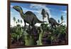 A Pair of Herbivorous Camptosaurus Dinosaurs-null-Framed Art Print