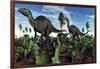 A Pair of Herbivorous Camptosaurus Dinosaurs-null-Framed Art Print