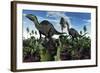 A Pair of Herbivorous Camptosaurus Dinosaurs-null-Framed Art Print