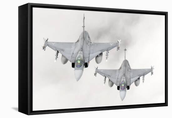 A Pair of Hungarian Air Force Jas-39 Gripen over Lithuania-Stocktrek Images-Framed Stretched Canvas