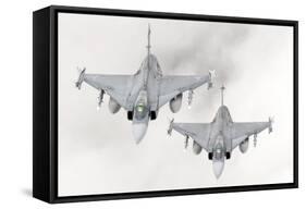 A Pair of Hungarian Air Force Jas-39 Gripen over Lithuania-Stocktrek Images-Framed Stretched Canvas