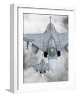 A Pair of Hungarian Air Force Jas-39 Gripen over Lithuania-Stocktrek Images-Framed Photographic Print