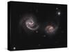 A Pair of Interacting Spiral Galaxies with Swirling Arms-null-Stretched Canvas