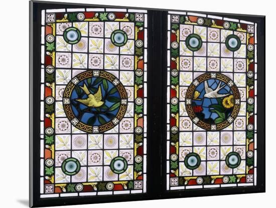 A Pair of Leaded Glass Windows, C.1890-null-Mounted Giclee Print