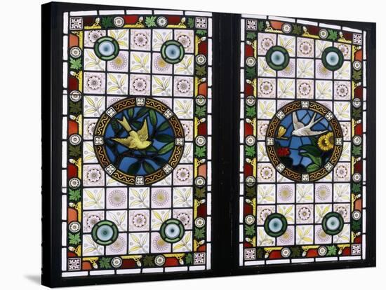 A Pair of Leaded Glass Windows, C.1890-null-Stretched Canvas