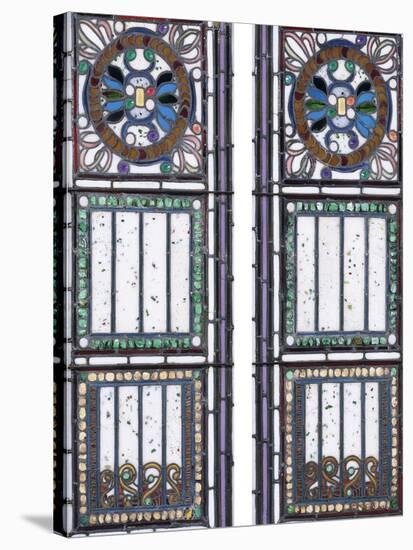 A Pair of Leaded Glass Windows-John La Farge-Stretched Canvas