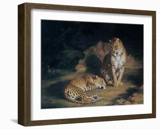 A Pair of Leopards, 1845-William Huggins-Framed Giclee Print