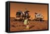 A Pair of Manned Mars Rovers Rendezvous on the Martian Surface-Stocktrek Images-Framed Stretched Canvas