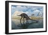 A Pair of Massospondylus at a Watering Hole-Stocktrek Images-Framed Art Print