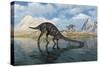 A Pair of Massospondylus at a Watering Hole-Stocktrek Images-Stretched Canvas