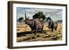 A Pair of Mature Woolly Rhinoceros During the Pleistocene Epoch-Stocktrek Images-Framed Art Print