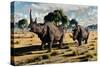 A Pair of Mature Woolly Rhinoceros During the Pleistocene Epoch-Stocktrek Images-Stretched Canvas