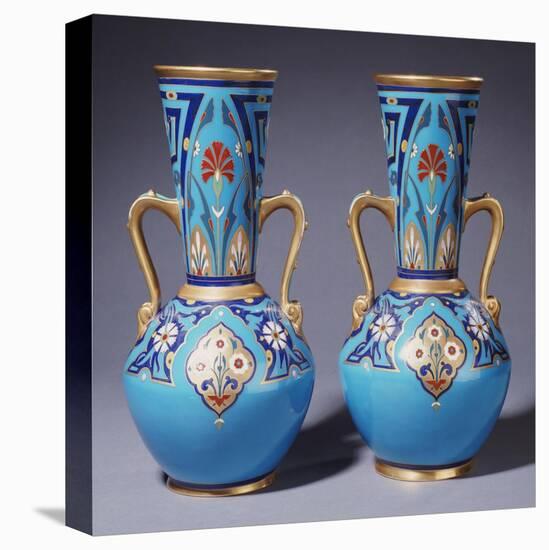 A Pair of Minton Twin-Handled Cloisonne Vases, Circa 1871-Alvar Aalto-Stretched Canvas