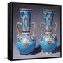 A Pair of Minton Twin-Handled Cloisonne Vases, Circa 1871-Alvar Aalto-Framed Stretched Canvas