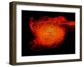 A Pair of Neutron Stars Colliding, Merging, and Forming a Black Hole-null-Framed Art Print