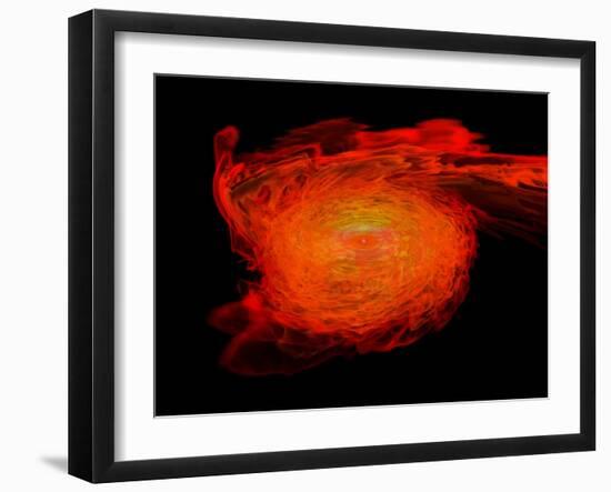 A Pair of Neutron Stars Colliding, Merging, and Forming a Black Hole-null-Framed Art Print