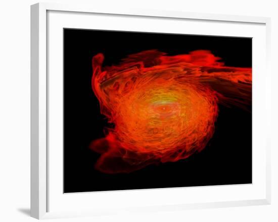 A Pair of Neutron Stars Colliding, Merging, and Forming a Black Hole-null-Framed Art Print