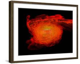 A Pair of Neutron Stars Colliding, Merging, and Forming a Black Hole-null-Framed Art Print