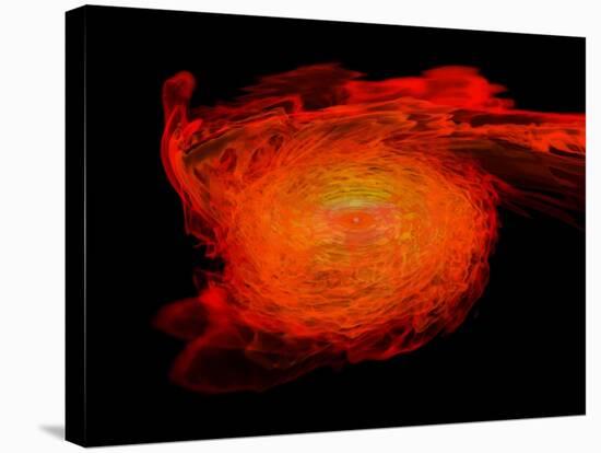 A Pair of Neutron Stars Colliding, Merging, and Forming a Black Hole-null-Stretched Canvas