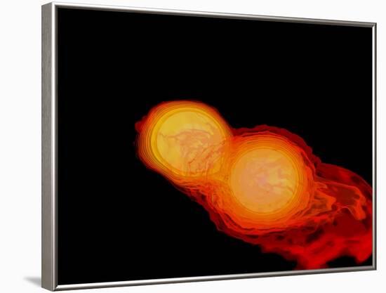 A Pair of Neutron Stars Colliding, Merging, and Forming a Black Hole-null-Framed Art Print