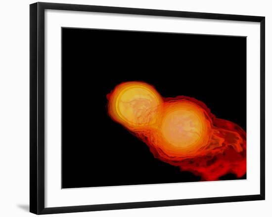 A Pair of Neutron Stars Colliding, Merging, and Forming a Black Hole-null-Framed Art Print