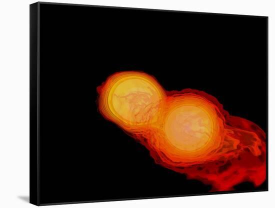 A Pair of Neutron Stars Colliding, Merging, and Forming a Black Hole-null-Framed Stretched Canvas