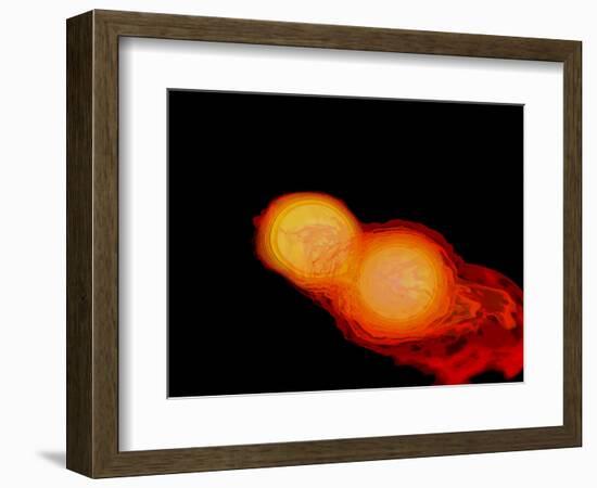 A Pair of Neutron Stars Colliding, Merging, and Forming a Black Hole-null-Framed Art Print