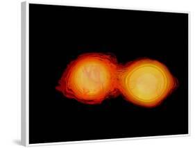 A Pair of Neutron Stars Colliding, Merging, and Forming a Black Hole-null-Framed Art Print