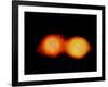 A Pair of Neutron Stars Colliding, Merging, and Forming a Black Hole-null-Framed Art Print