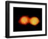 A Pair of Neutron Stars Colliding, Merging, and Forming a Black Hole-null-Framed Art Print