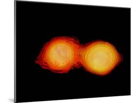 A Pair of Neutron Stars Colliding, Merging, and Forming a Black Hole-null-Mounted Art Print