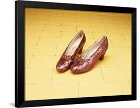 A Pair of Ruby Slippers Worn by Judy Garland in the 1939 MGM film "The Wizard of Oz"-null-Framed Giclee Print