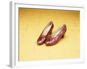 A Pair of Ruby Slippers Worn by Judy Garland in the 1939 MGM film "The Wizard of Oz"-null-Framed Giclee Print