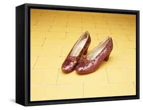 A Pair of Ruby Slippers Worn by Judy Garland in the 1939 MGM film "The Wizard of Oz"-null-Framed Stretched Canvas