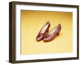 A Pair of Ruby Slippers Worn by Judy Garland in the 1939 MGM film "The Wizard of Oz"-null-Framed Giclee Print