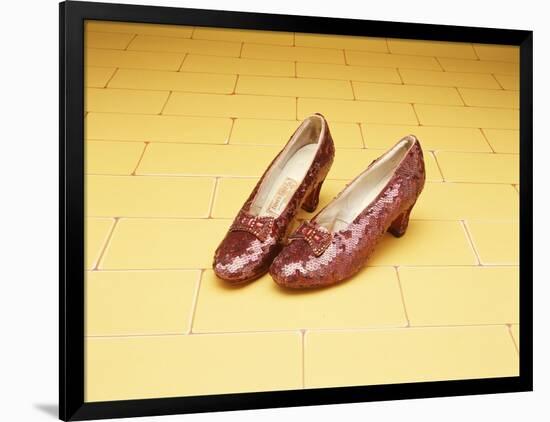 A Pair of Ruby Slippers Worn by Judy Garland in the 1939 MGM film "The Wizard of Oz"-null-Framed Giclee Print