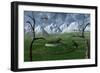 A Pair of Sabre-Tooth Tigers Encountering Ufo'S-null-Framed Premium Giclee Print