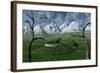 A Pair of Sabre-Tooth Tigers Encountering Ufo'S-null-Framed Art Print