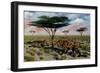 A Pair of Sabre-Toothed Cats Resting under a Treat on a Hot Day-null-Framed Art Print