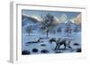 A Pair of Sabre-Toothed Tigers Surviving a Prehistoric Winter-null-Framed Premium Giclee Print