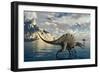 A Pair of Spinosaurus Hunting for Fish-Stocktrek Images-Framed Art Print